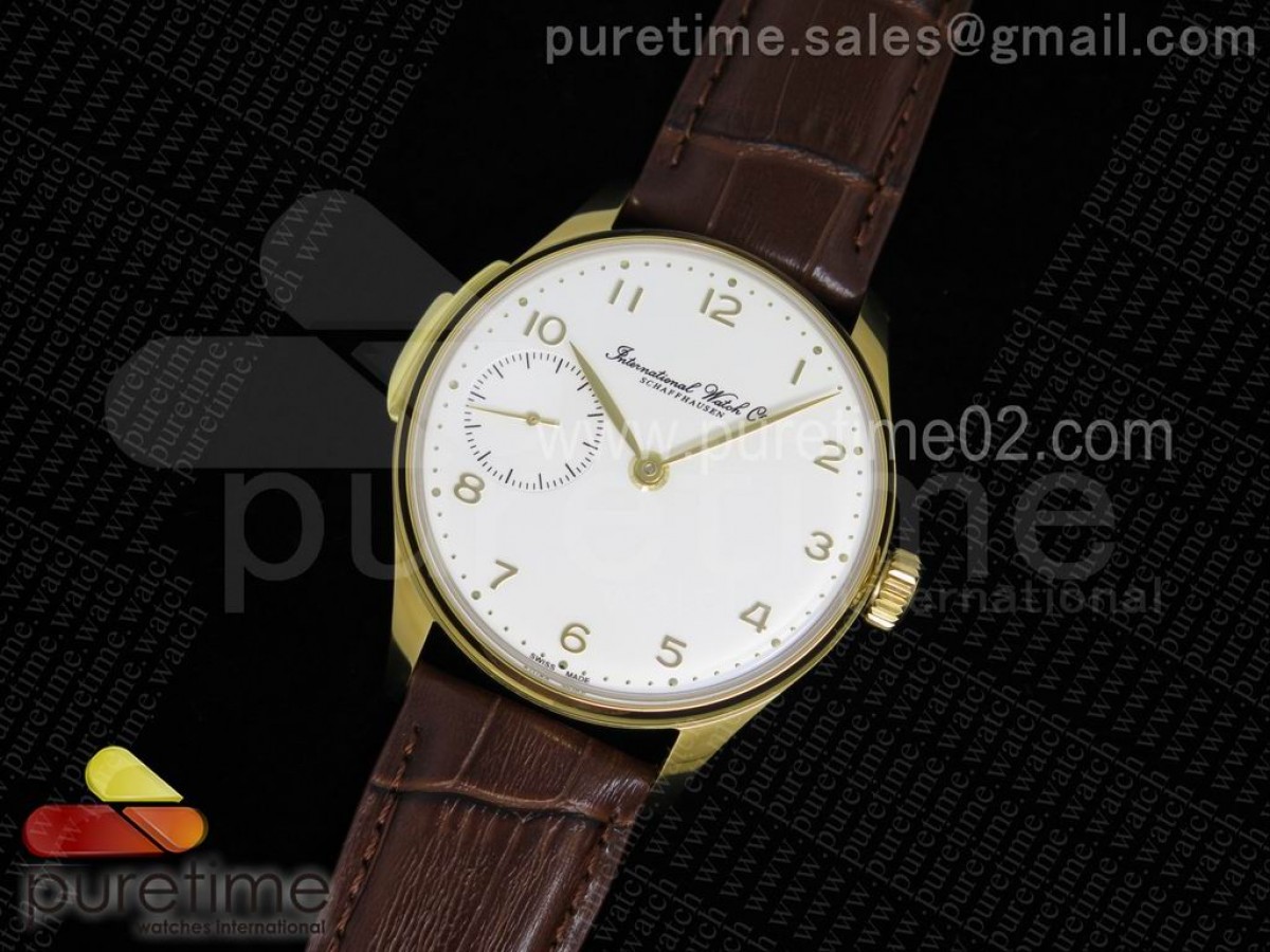YL공장 IWC 포르투기저 NEW 5242 화이트다이얼 옐로우골드  / 가죽 Portuguese YG IW5242 YLF New Style White Dial on Brown Leather Strap A95290