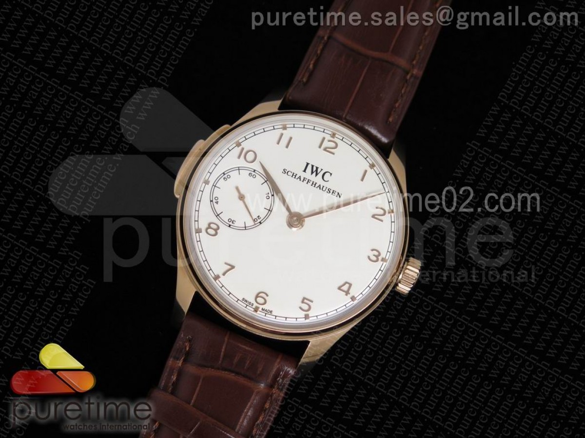 YL공장 IWC 포르투기저 5242 화이트다이얼 로즈골드  / 가죽 Portuguese RG IW5242 YLF White Dial on Brown Leather Strap A95290