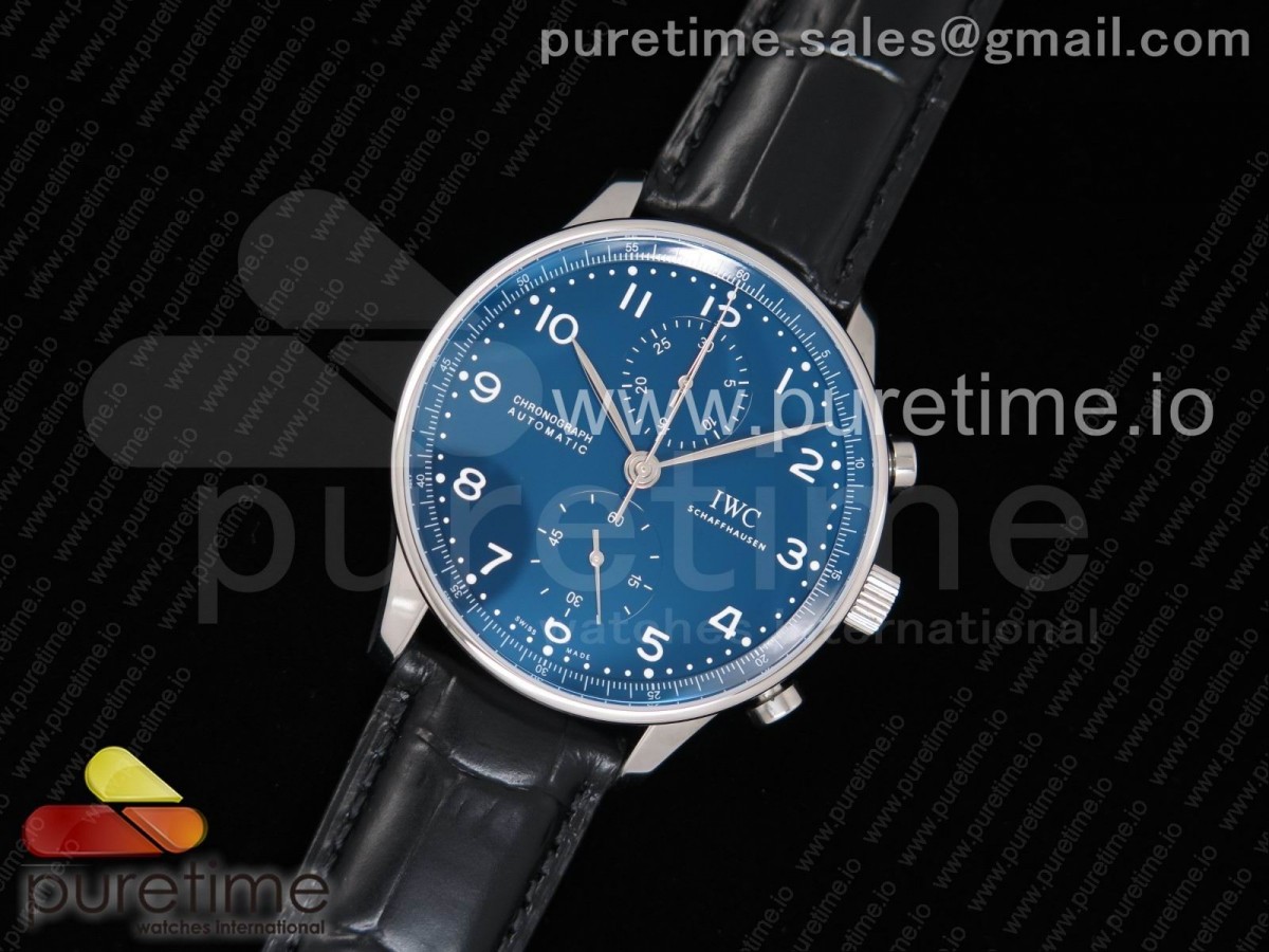 YL공장 IWC 포루투기저 371601 150주년 블루다이얼 / 가죽  Portugieser Chronograph Edition “150 Years” IW371601 YLF Best Edition Blue Dial on Black Leather Strap A7750 (Slim Movement)