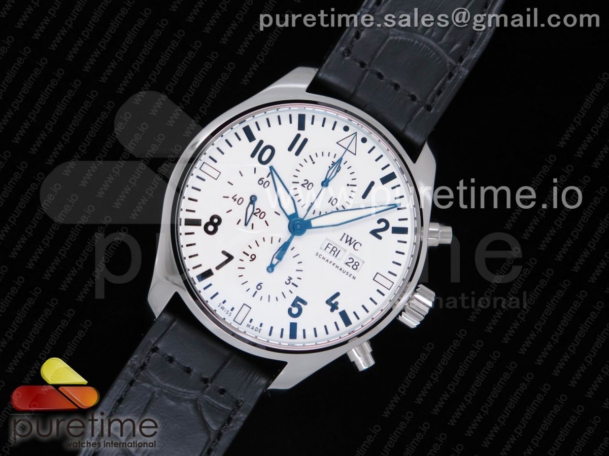 ZF공장 V2 IWC 파일럿 크로노 377725 가죽 Pilot Chrono 377725 