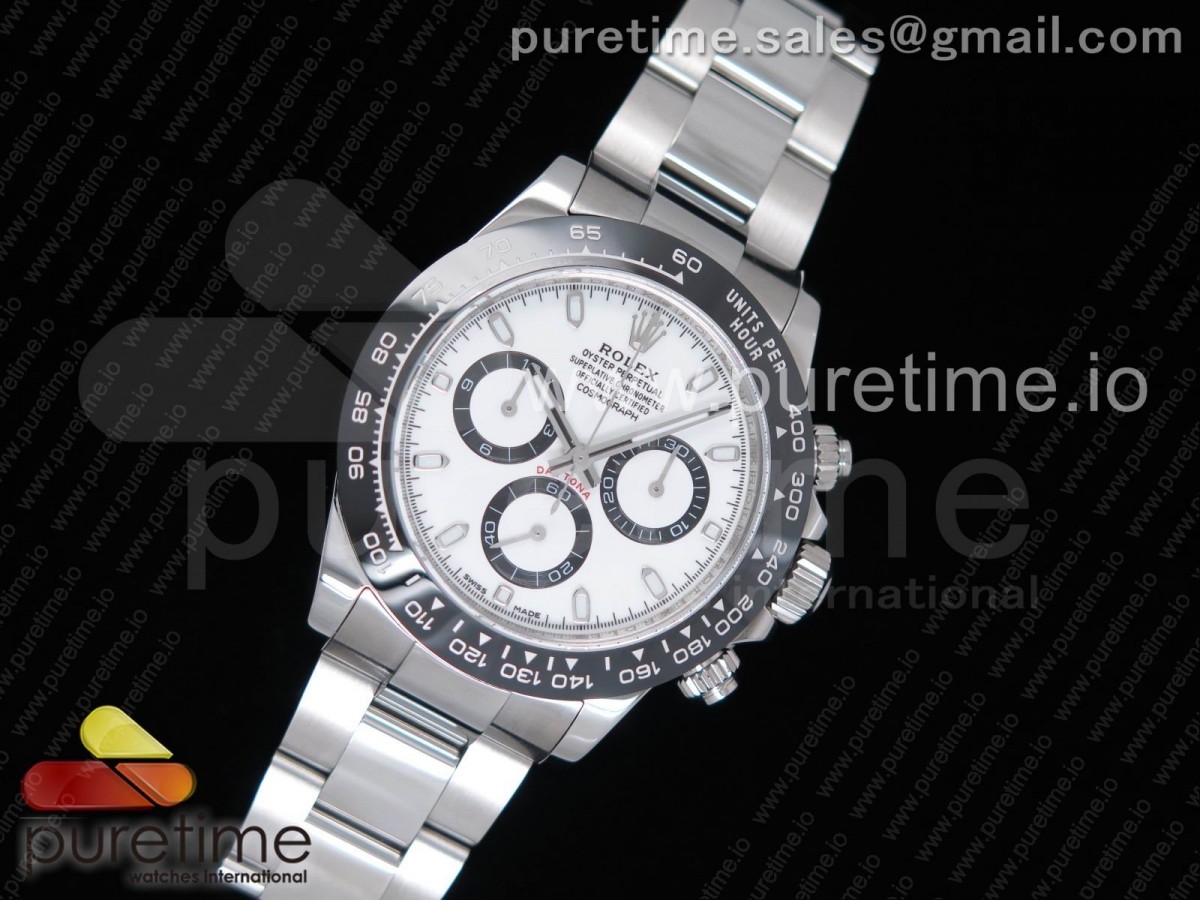 AR공장 V2  롤렉스 데이토나 화이트 다이얼 브레이슬릿 Daytona 116500 ARF 1:1 Best Edition 904L SS Case and Bracelet White Dial A4130 Super Clone V2