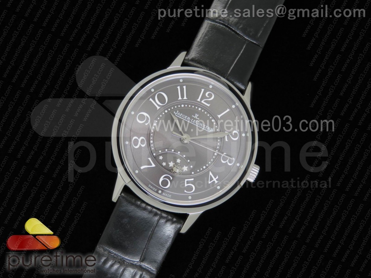 예거르클트르 랑데뷰 나이트 그레이 다이얼 블랙 레더 스트랩 Rendez-Vous Night & Day SS Gray Dial on Black Leather Strap A898