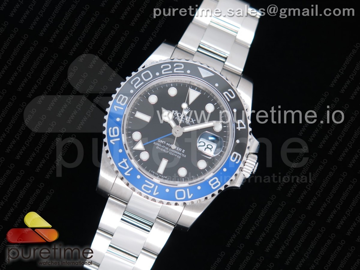 GM공장 롤렉스 GMT마스터 2 블루 블랙 블랙다이얼 배트맨 / GMT-Master II 116710 BLNR BlackBlue Ceramic 904L Steel GMF Best Edition on SS Bracelet A2836