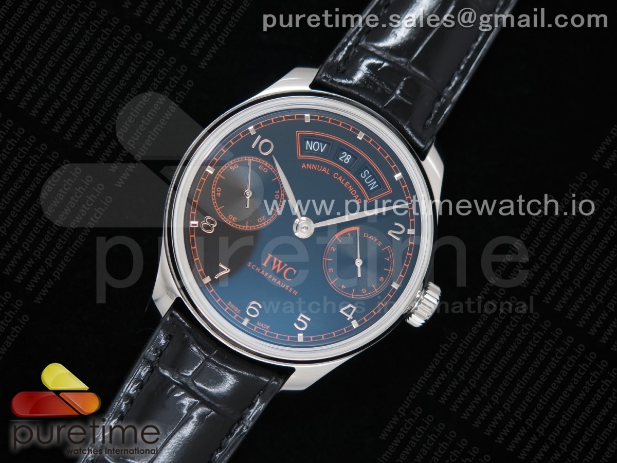 YL공장 IWC포르투기저 애뉴얼캘린더 파워리저브 블랙다이얼 가죽 / Portuguese Real PR Real Annual Calendar Edition “Pisa” YLF 11 Best Edition Black Dial on Black Leather Strap A52850