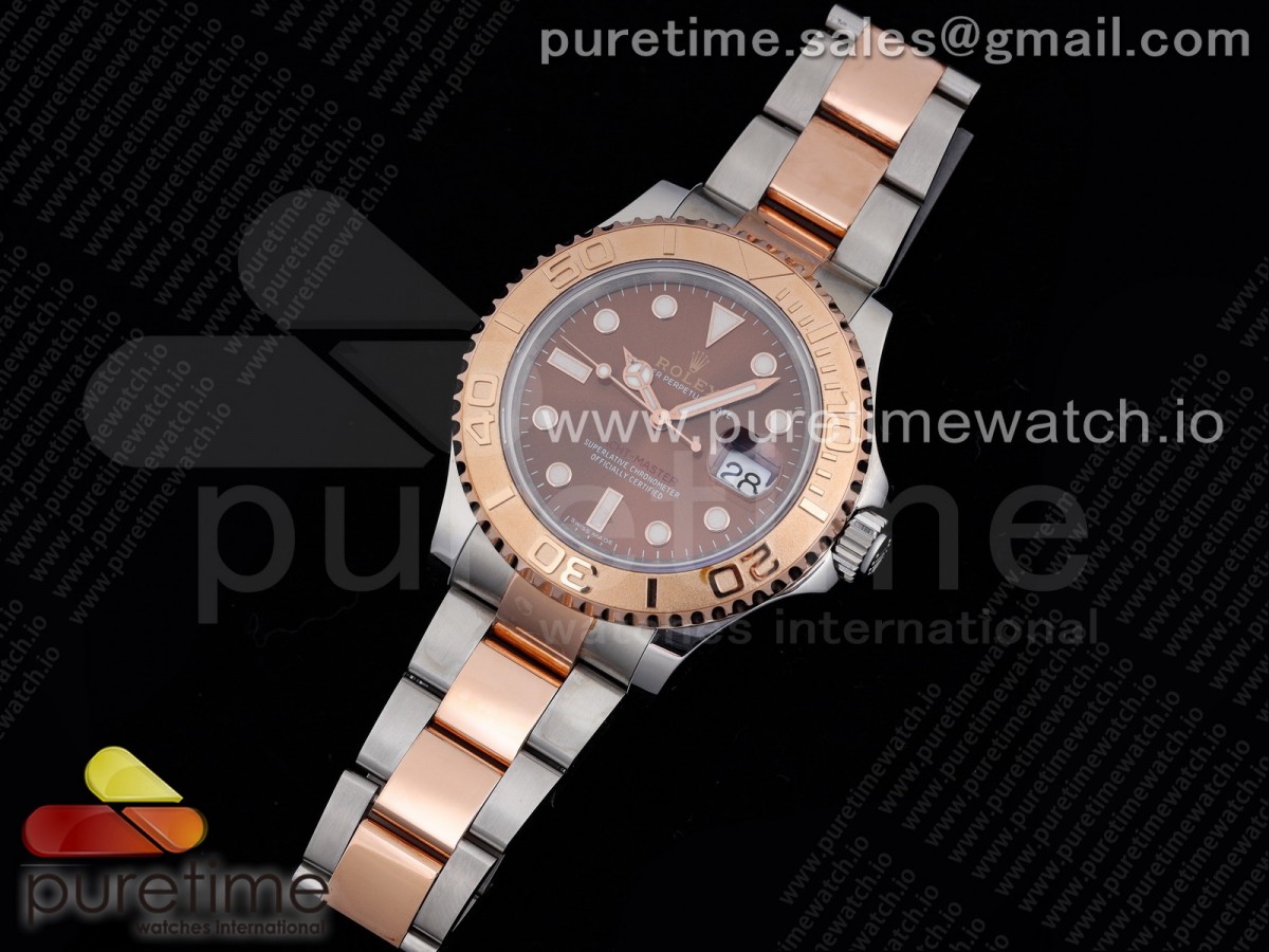 D1공장 롤렉스 요트마스터 로즈골드 포금콤비 브라운다이얼 브슬 / Yacht-Master 116621 D1F Brown Dial on Rose Gold Wrapped SSRG Bracelet A2836