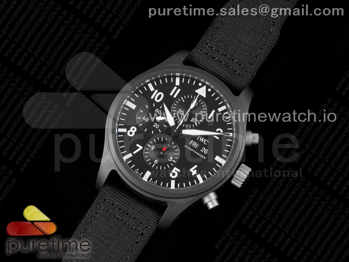 AZ공장 IWC 탑건 세라믹 블랙다이얼 나일론스트랩 / TOP GUN Real Ceramic AZF Best Edition on Black Nylon Strap A7750