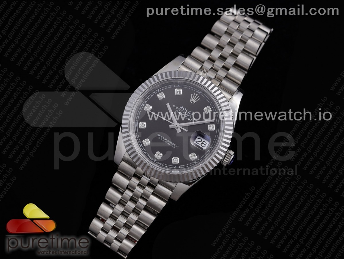 VR공장 롤렉스 데이저스트 41MM 그레이 텐포인트 플루티드 쥬빌레 브슬 904L 3235 / DateJust 41 126334 VRF 11 Best Edition 904L Steel Gray Dial Diamonds Markers on SS Jubilee Bracelet A3235