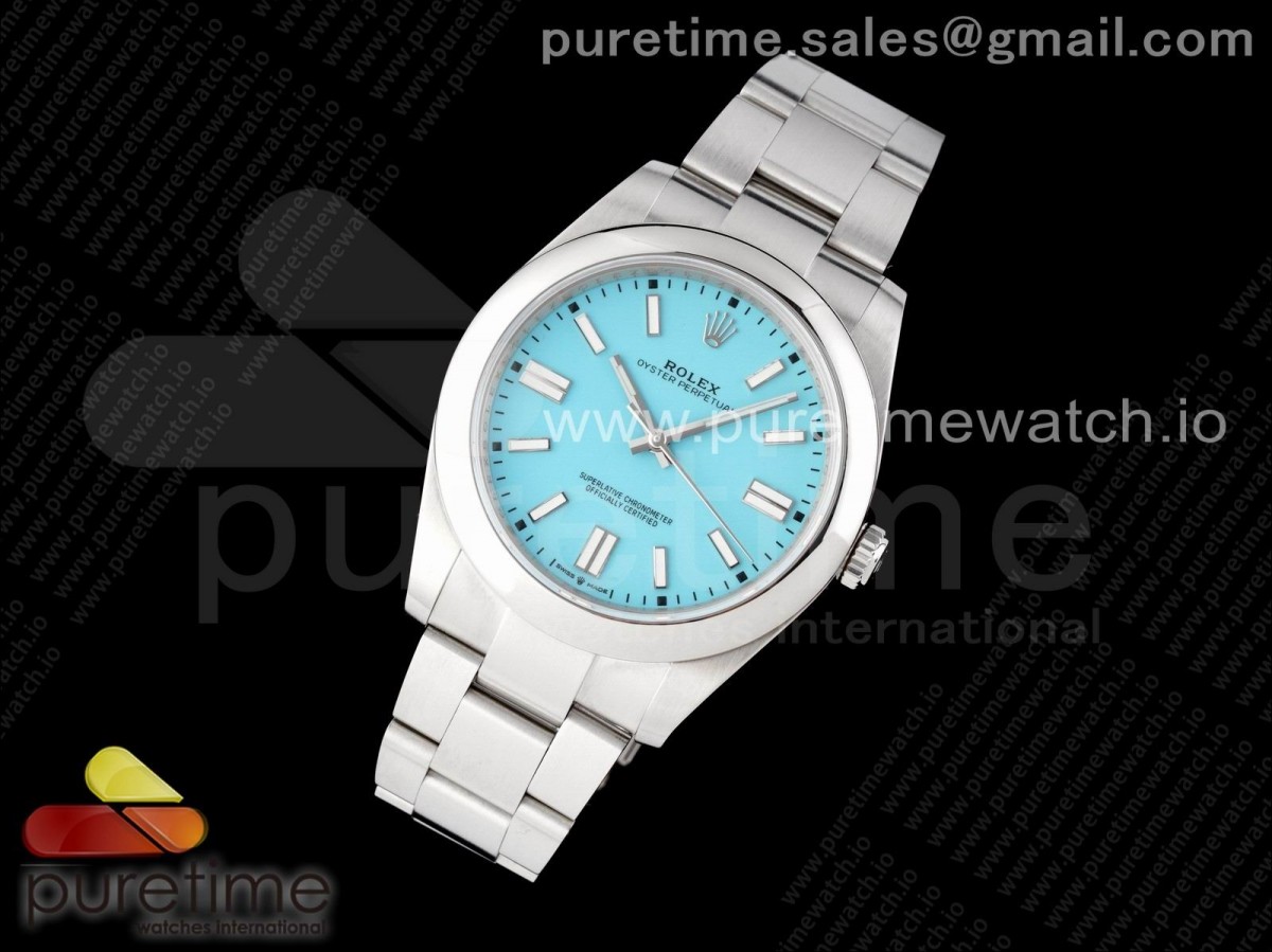 EW공장 롤렉스 오이스터퍼페츄얼 41MM 티파니블루다이얼 브슬 (인덱스틀어짐 교환X)  / Oyster Perpetual 41mm 124300 EWF Best Edition Tiffany Blue Dial on SS Bracelet A3230
