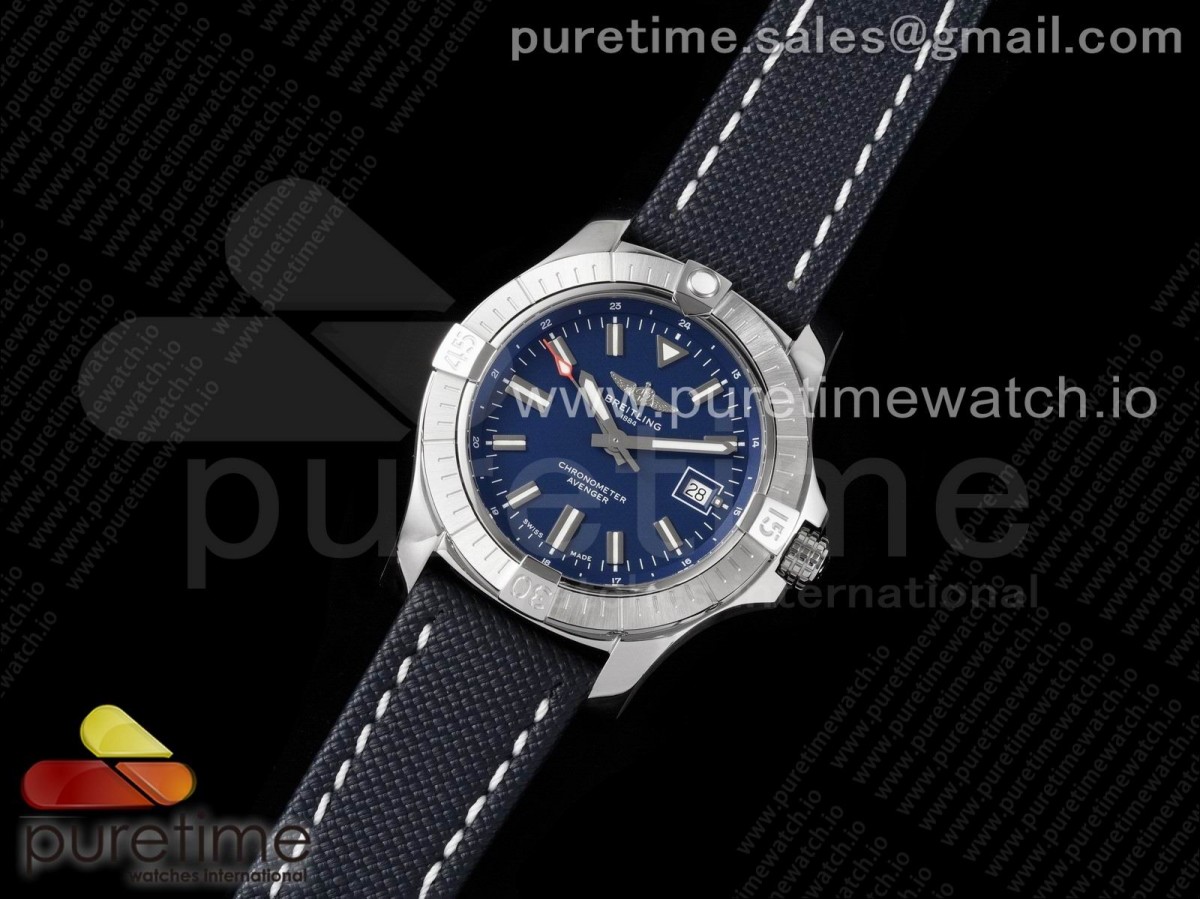 GF공장 브라이틀링 어벤져 43MM 블루다이얼 블루나일론스트랩 / Avenger Automatic 43mm SS GF 11 Best Edition Blue Dial on Blue Nylon Strap A2824