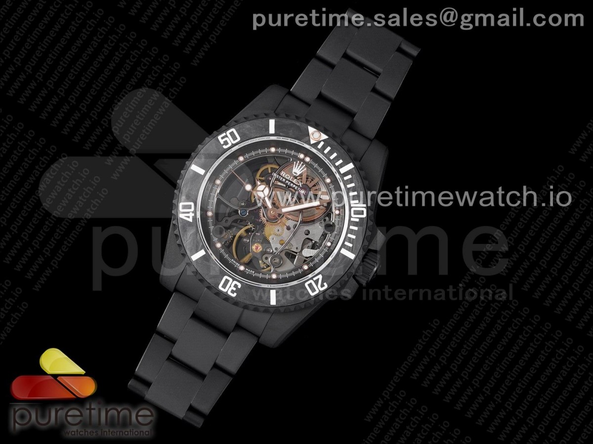 VR공장 롤렉스 서브마리너 PVD 3130 Andrea Pirlo Project PVD Skeleton Submariner SS VRF Best Edition on SS Bracelet SA3130