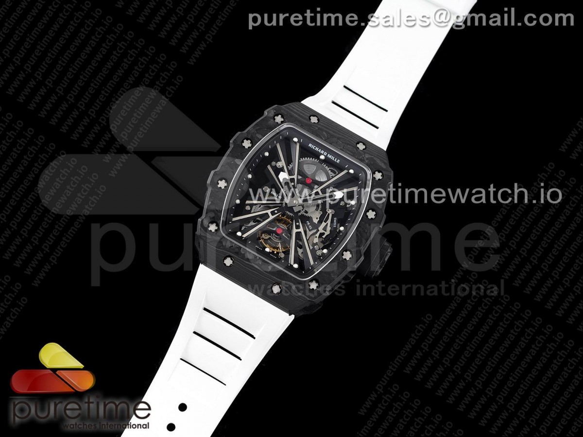 KV공장 리차드밀 RM12 리얼 투어빌론 스켈레탄도이얼 화이트러버 / RM12 Real Tourbillon KVF Best Edition Skeleton Dial on White Rubber Strap
