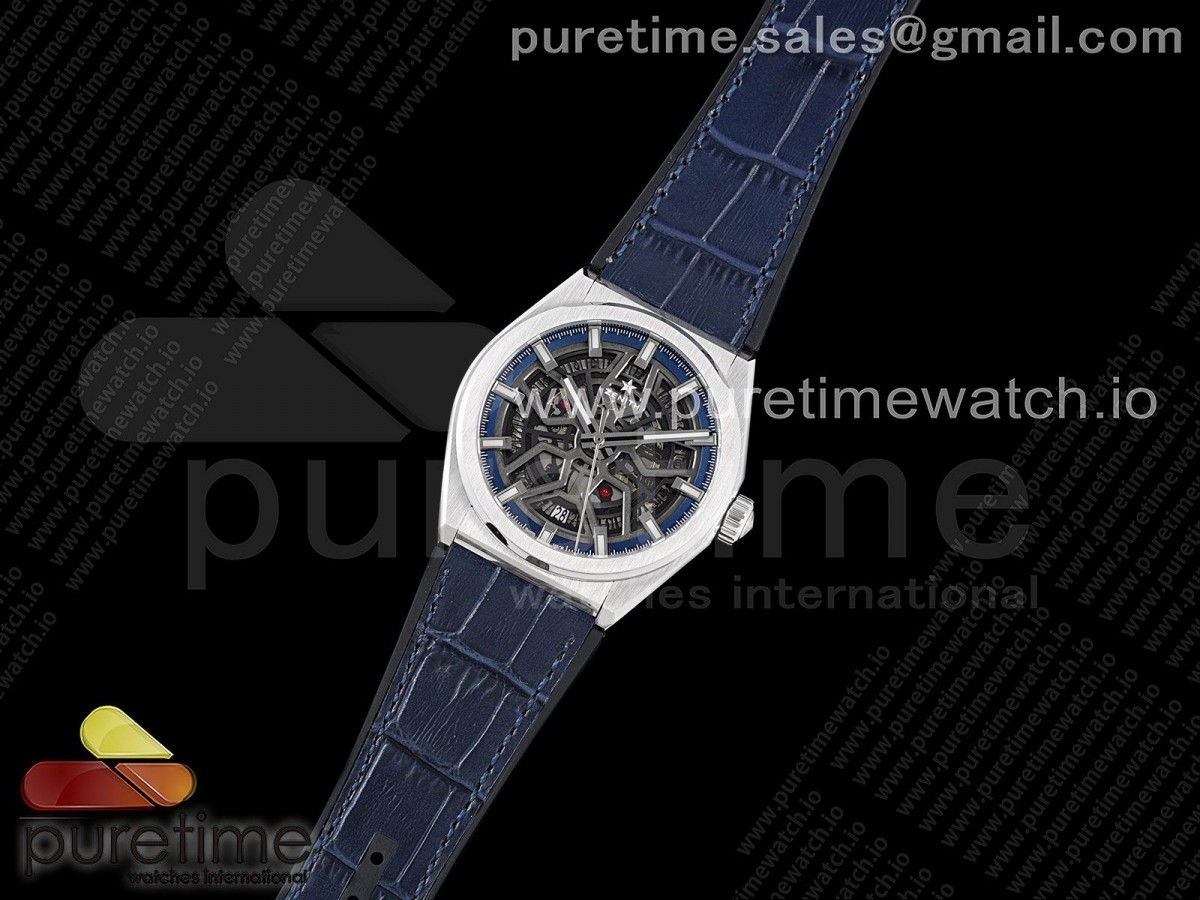 LF공장 제니스 데피클래식 스켈레톤 블루다이얼 블루거미스트랩 /  Defy Classic LF 1:1 Best Edition Skeleton Blue Dial on Blue Gummy Strap A2892