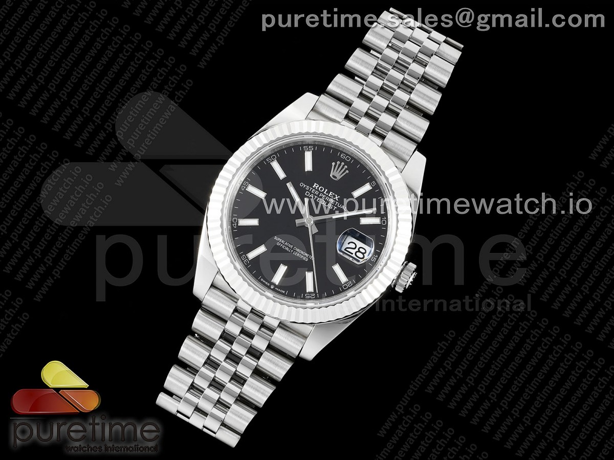 WF공장 롤렉스 데이저스트 41MM 블랙바인덱스 쥬빌레 플루티드 VR3235 / DateJust 41 126334 WF 11 Best Edition 904L Steel Black Stick Dial on Jubilee Bracelet VR3235