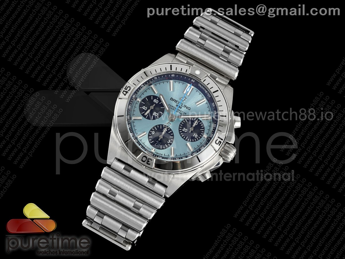 TF공장 브라이틀링 크로노맷 B01 브레이슬릿 블루블랙 Chronomat B01 42mm SS TF 11 Best Edition BlueBlack Dial on SS Bracelet A7750 V2