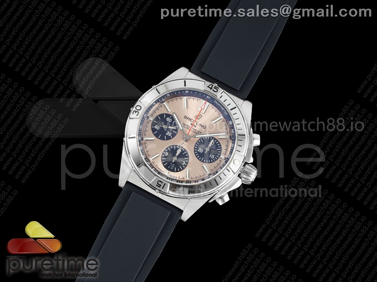 TF공장 브라이틀링 크로노맷 B01 러버스트랩 Chronomat B01 42mm SS TF 11 Best Edition RGBlack Dial on Black Rubber Strap A7750 V2