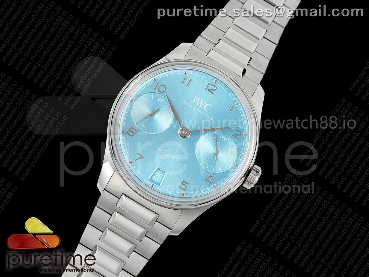 APS공장 IWC 포르투기저 42미리 세븐데이즈 42미리 신형 슈퍼클론 커스텀52010 무브먼트Portugieser Automatic 42mm SS APSF 11 Best Edition Ice Blue Dial on SS Bracelet A52010