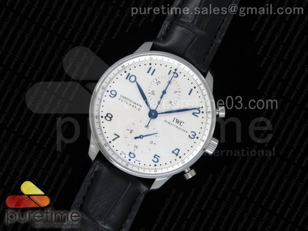 YL공장 IWC 포르투기저 371446 크로노 / 가죽 Portuguese Chrono IW371446 YLF 1:1 Best Edition on Black Leather Strap A7750 (Same Thickness as Genuine)