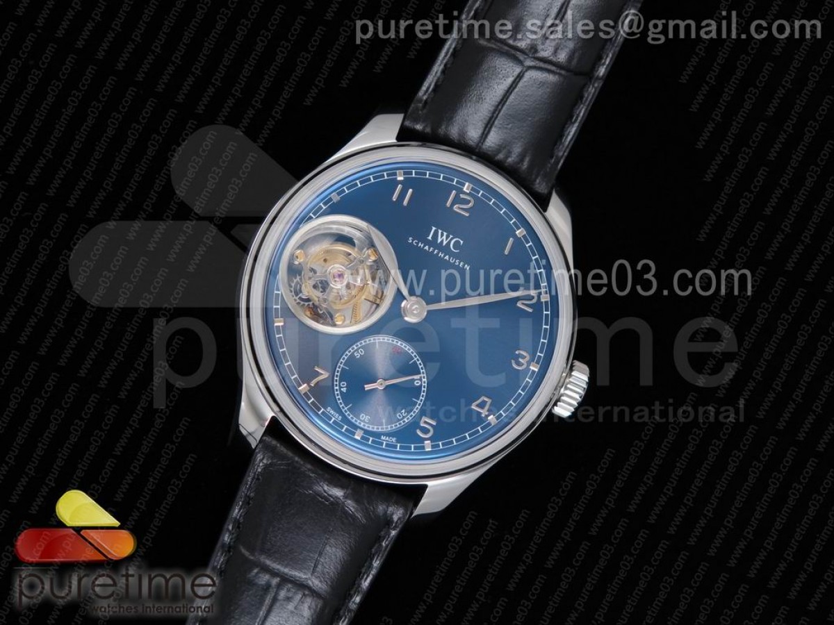 YL공장 IWC 포르투기저 5463 뚜르비옹 블루다이얼 / 가죽 Portuguese Tourbillon IW5463 SS YLF Best Edition Blue Dial on Black Leather Strap