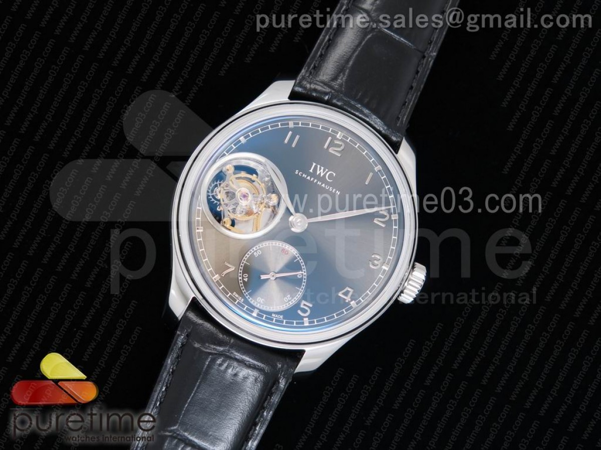 YL공장 IWC 포르투기저 5463 뚜르비옹 그레이다이얼 / 가죽 Portuguese Tourbillon IW5463 SS YLF Best Edition Gray Dial on Black Leather Strap