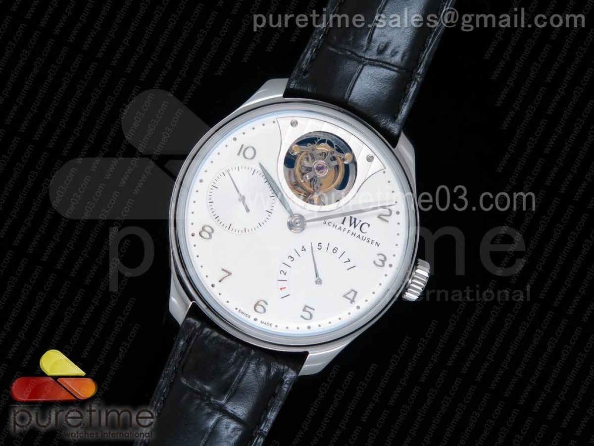 YL공장 IWC 포르투기저 5046 뚜르비옹 화이트다이얼 / 가죽 Portuguese Tourbillon IW5046 SS YLF Best Edition White Dial on Black Leather Strap