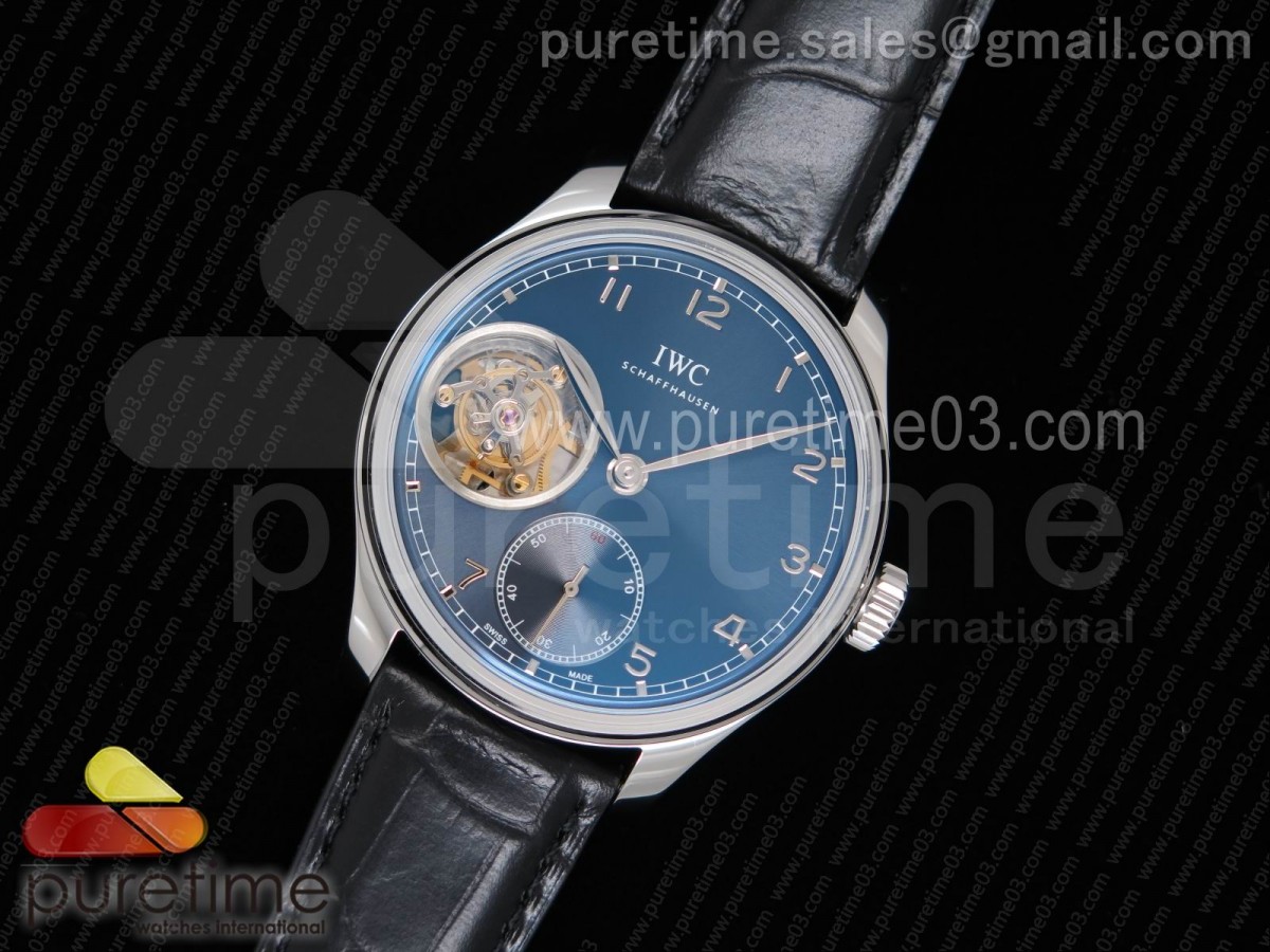 YL공장 IWC 포르투기저 5463 뚜르비옹 블루다이얼 / 가죽 Portuguese Tourbillon IW5463 SS YLF Best Edition Blue Dial on Black Leather Strap A98900