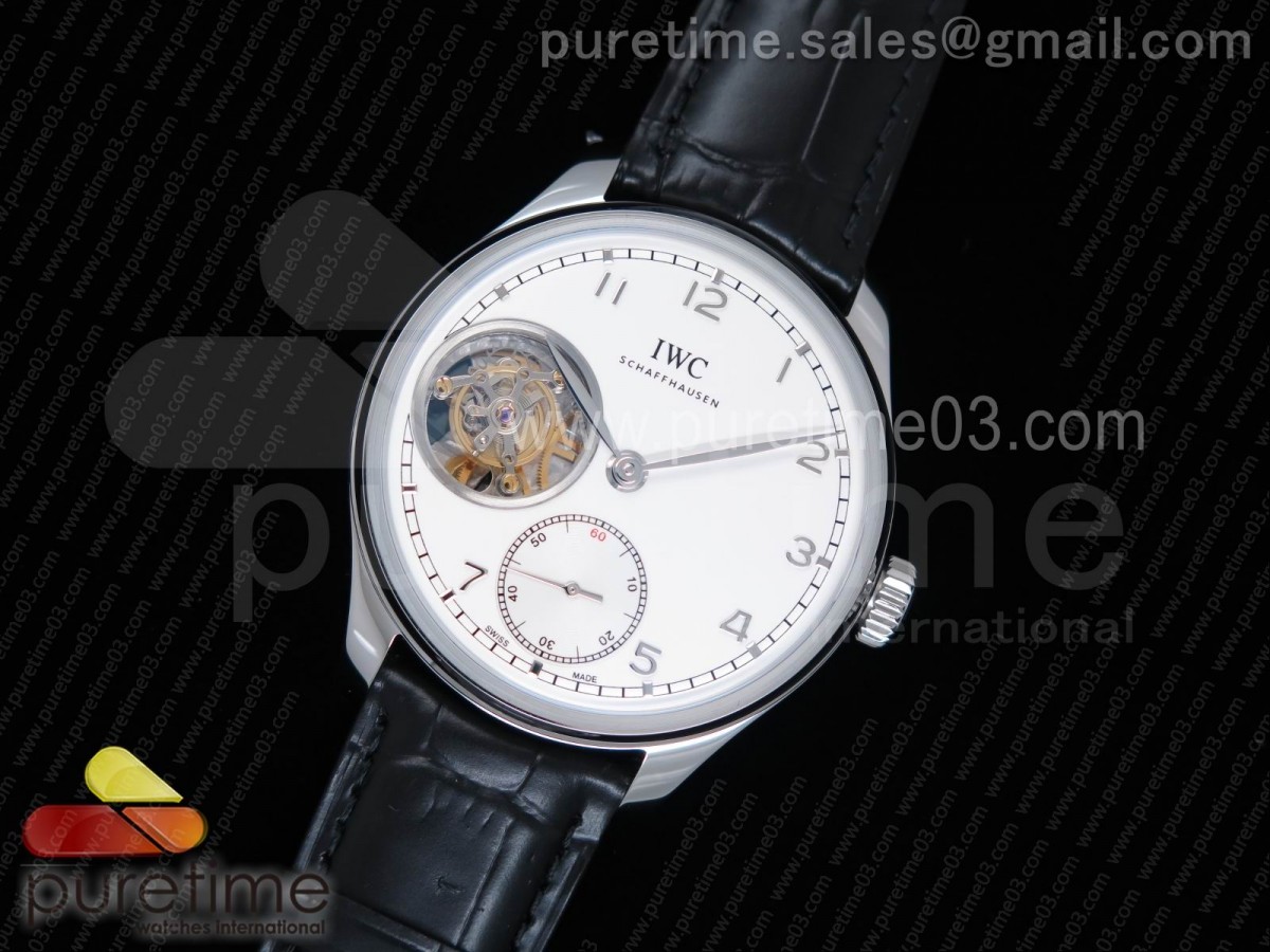 YL공장 IWC 포르투기저 5463 뚜르비옹 화이트다이얼 / 가죽 Portuguese Tourbillon IW5463 SS YLF Best Edition White Dial SS Markers on Black Leather Strap A98900