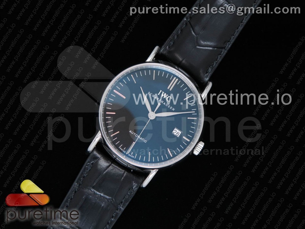 TW공장 IWC 포르토피노 오토매틱 블랙다이얼 / 가죽 Portofino Automatic SS TWF 1:1 Best Edition Black Dial Markers on Black Leather Strap A2892