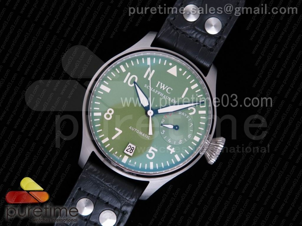 YL공장 IWC 빅파일럿 5009 그린다이얼 / 가죽 Big Pilot Real PR IW5009 SS YLF Green Dial on Black Leather Strap A51111