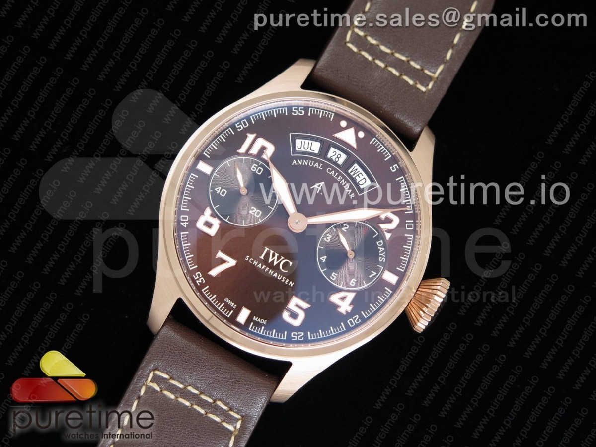 YL공장 IWC 파일럿 502706 브라운다이얼 로즈골드 / 가죽 Big Pilot Real Annual Calendar Real PR RG IW502706 YLF 1:1 Best Edition Brown Dial on Brown Leather Strap A52850