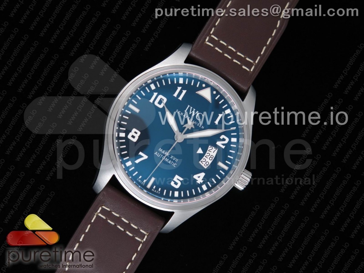 MK공장 V2 IWC 마크17 327004 어린왕자 블루다이얼 / 가죽 Mark XVII IW327004 Le Petit Prince MKS 1:1 Best Edition Blue Dial on Brown Leather Strap MIYOTA 9015 V2