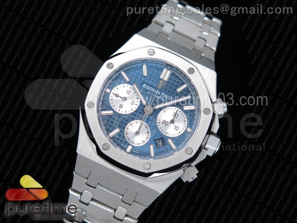 JH공장 오데마피게 로얄오크 크로노그래프 블루/화이트 다이얼 / 브슬 Royal Oak Chronograph SS JHF Best Edition Blue/White Dial on SS Bracelet A7750