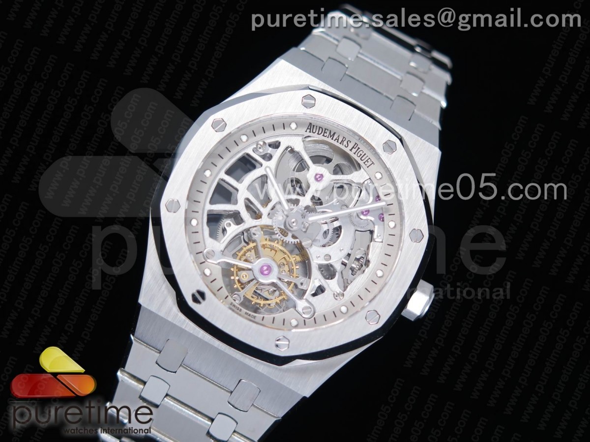 오데마피게 로얄오크 뚜르비옹 스켈레톤다이얼 / 브슬 Royal Oak Tourbillon Extra-Thin Openworked SS Skeleton Dial on SS Bracelet