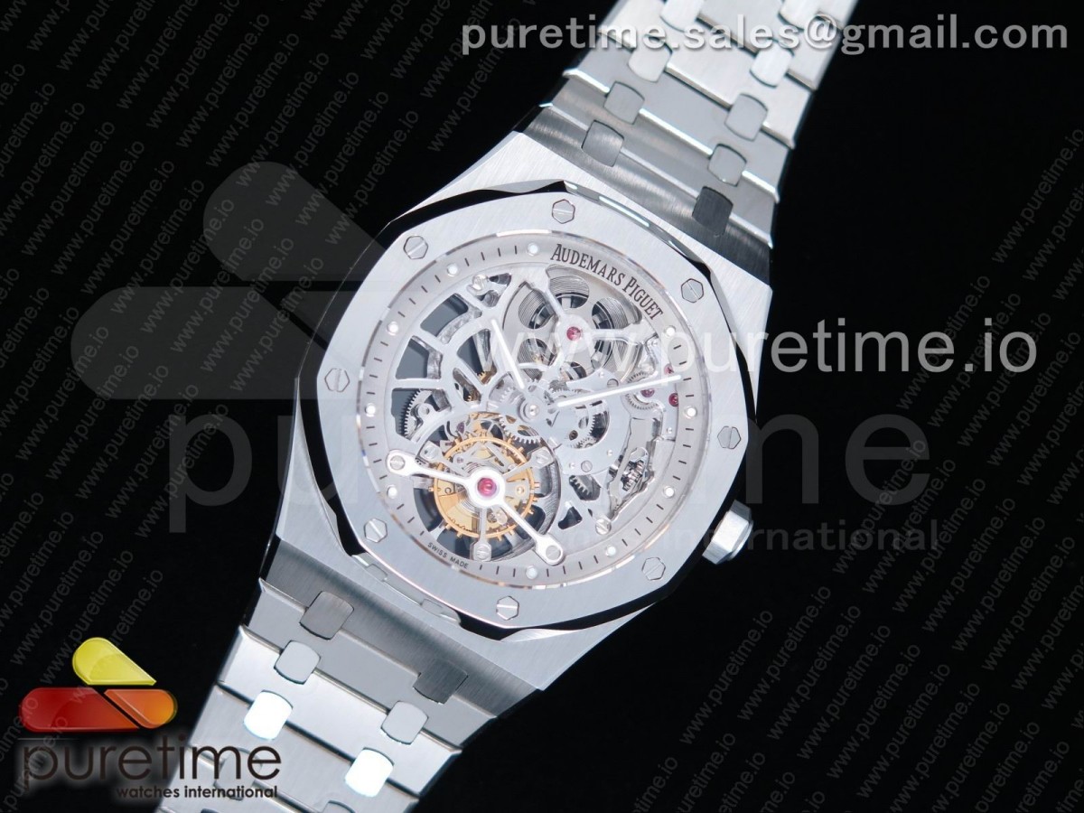 오데마피게 로얄오크 뚜르비옹 스켈레톤다이얼 / 브슬 Royal Oak Tourbillon Extra-Thin Openworked SS Skeleton Dial on SS Bracelet V2