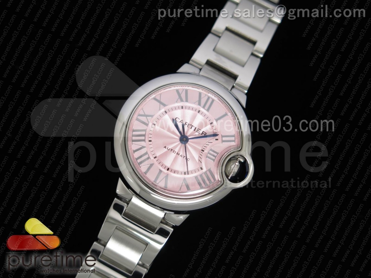 TW공장 까르띠에 발롱블루 33MM 핑크다이얼 / 브슬 Ballon Bleu 33mm SS TWF 1:1 Best Edition Pink Textured Dial on SS Bracelet SEIKO NH05A