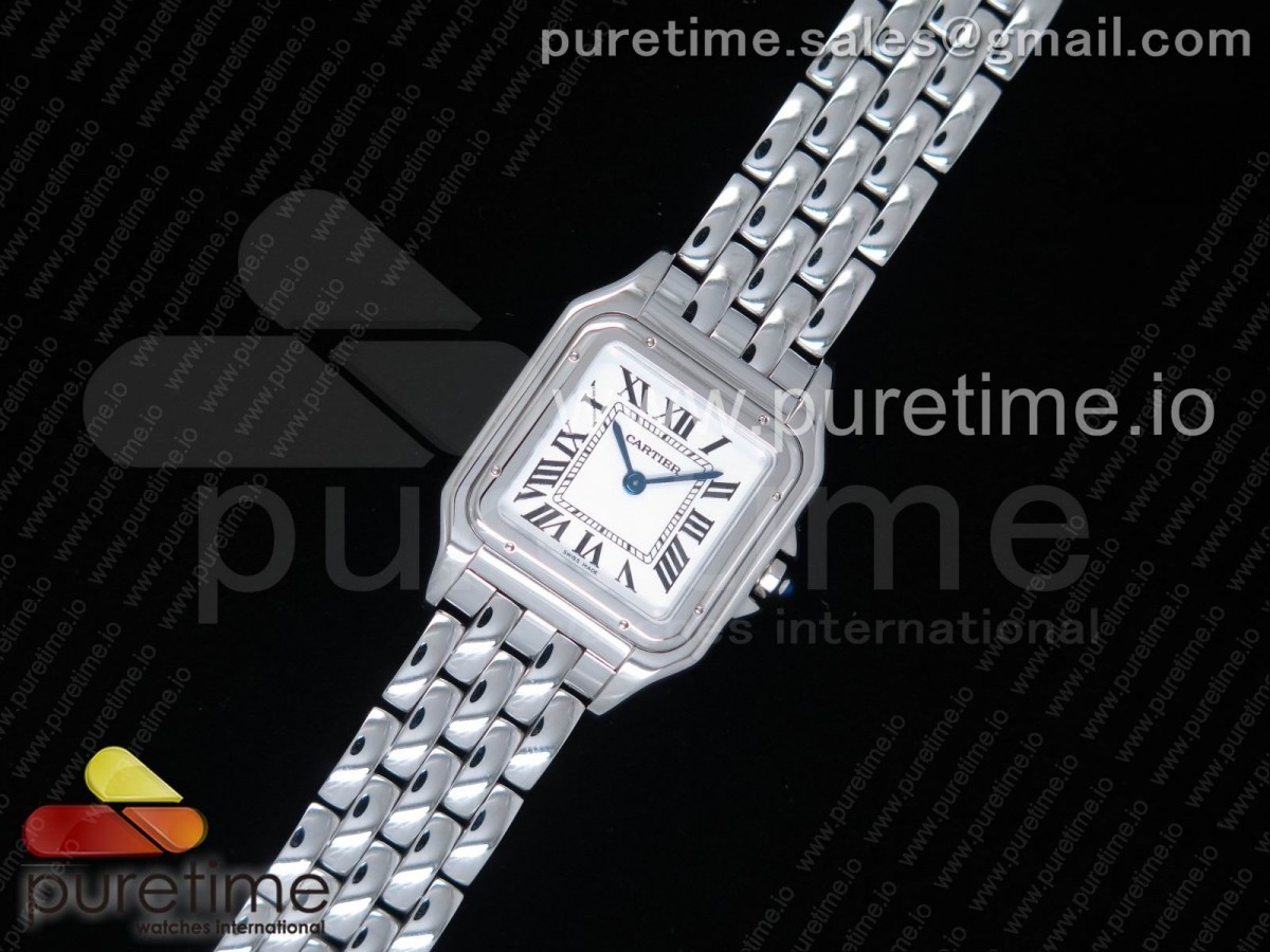 까르띠에 팬더 드 화이트다이얼 / 브슬 Panthère Secrete Ladies SS DJF 1:1 Best Edition White Dial on SS Bracelet Ronda Quartz (Free Bracelet)