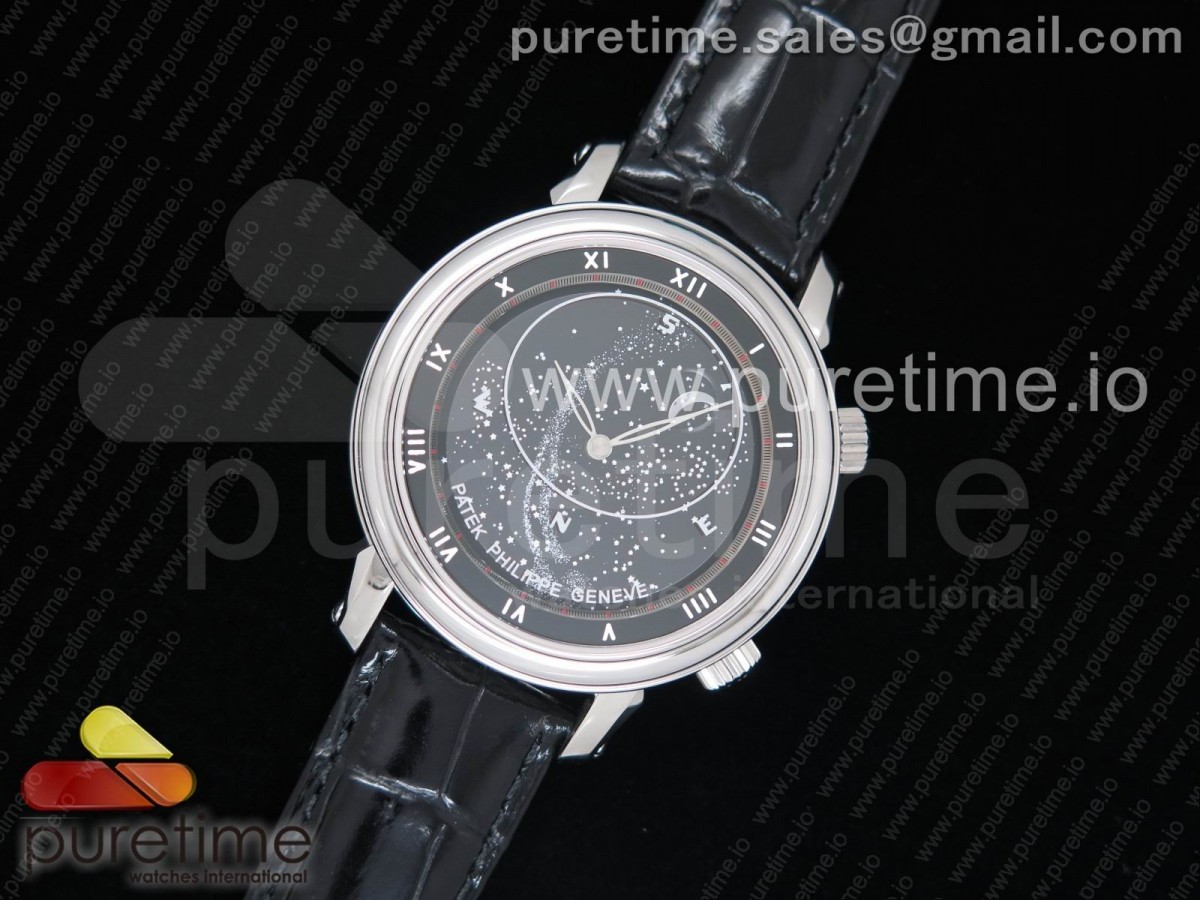 TW공장 파텍필립 그랜드 컴플리케이션즈 블랙다이얼 / 가죽 Grand Complications 6104P Moon SS TWF Black Dial on Black Leather Strap A240