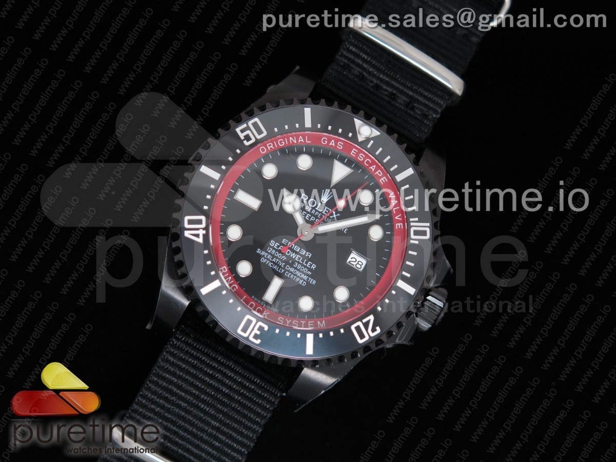 VR공장 롤렉스 씨드웰러 밤포드 / 나일론 스트랩 Sea-Dweller 116660 Bamford PVD VRF Best Edition Black Dial on Black Nylon Strap A2836 MAX