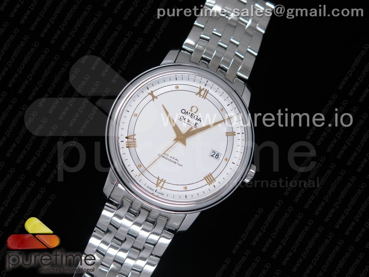 FK공장 오메가 드빌 / 브슬 De Ville SS FKF 1:1 Best Edition White Dial YG Markers on SS Bracelet A2824