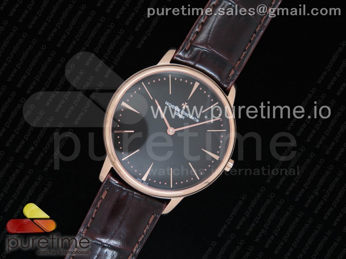 MK공장 바쉐론콘스탄틴 패트리모니 / 가죽 Patrimony 81180 RG MKF 1:1 Best Edition Black Dial on Brown Leather MIYOTA 9039