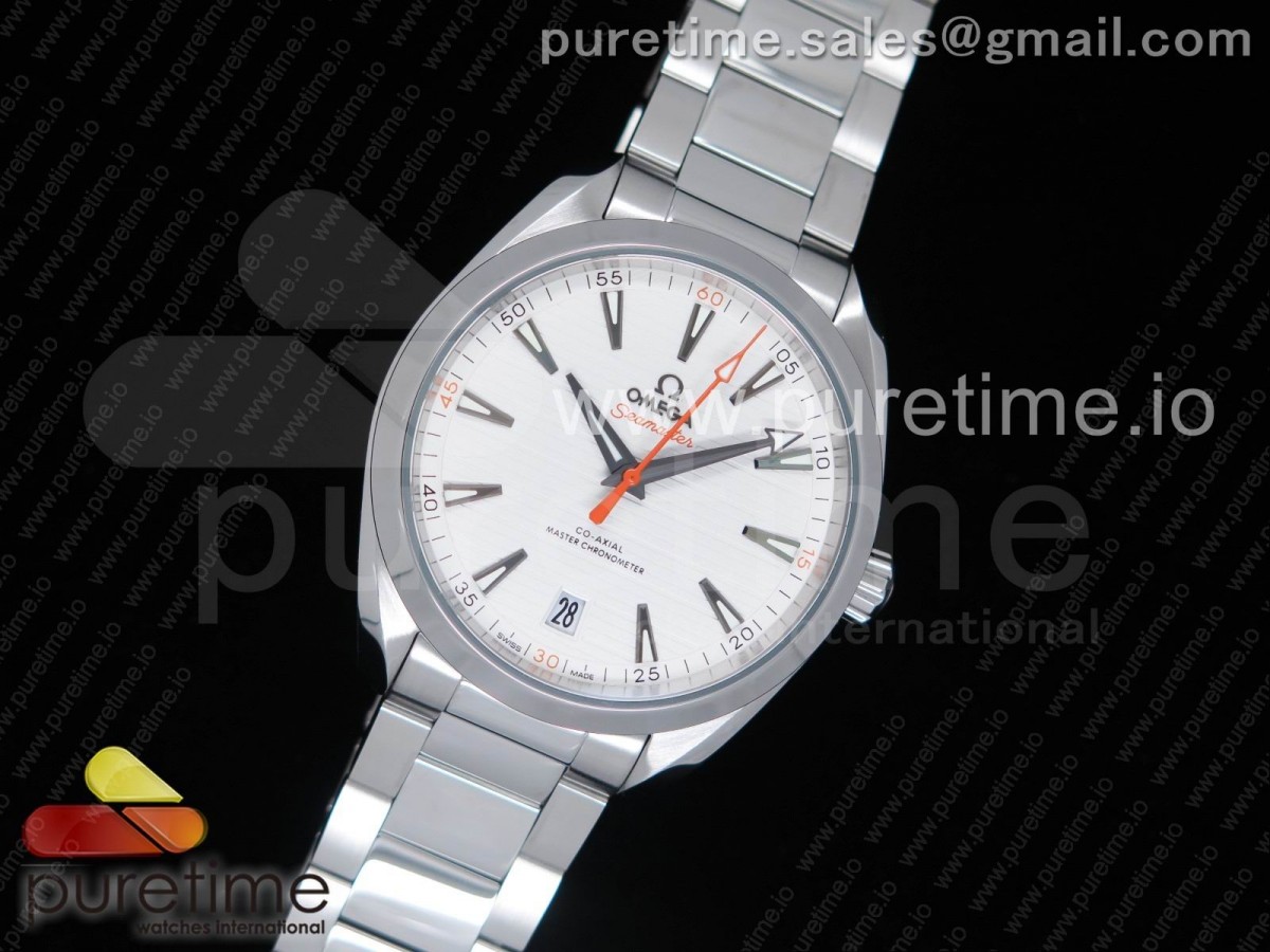 VS공장 오메가 아쿠아테라 150M  Aqua Terra 150M Master Chronometers VSF 1:1 Best Edition White Dial Orange Hand on SS Bracelet A8900 Super Clone