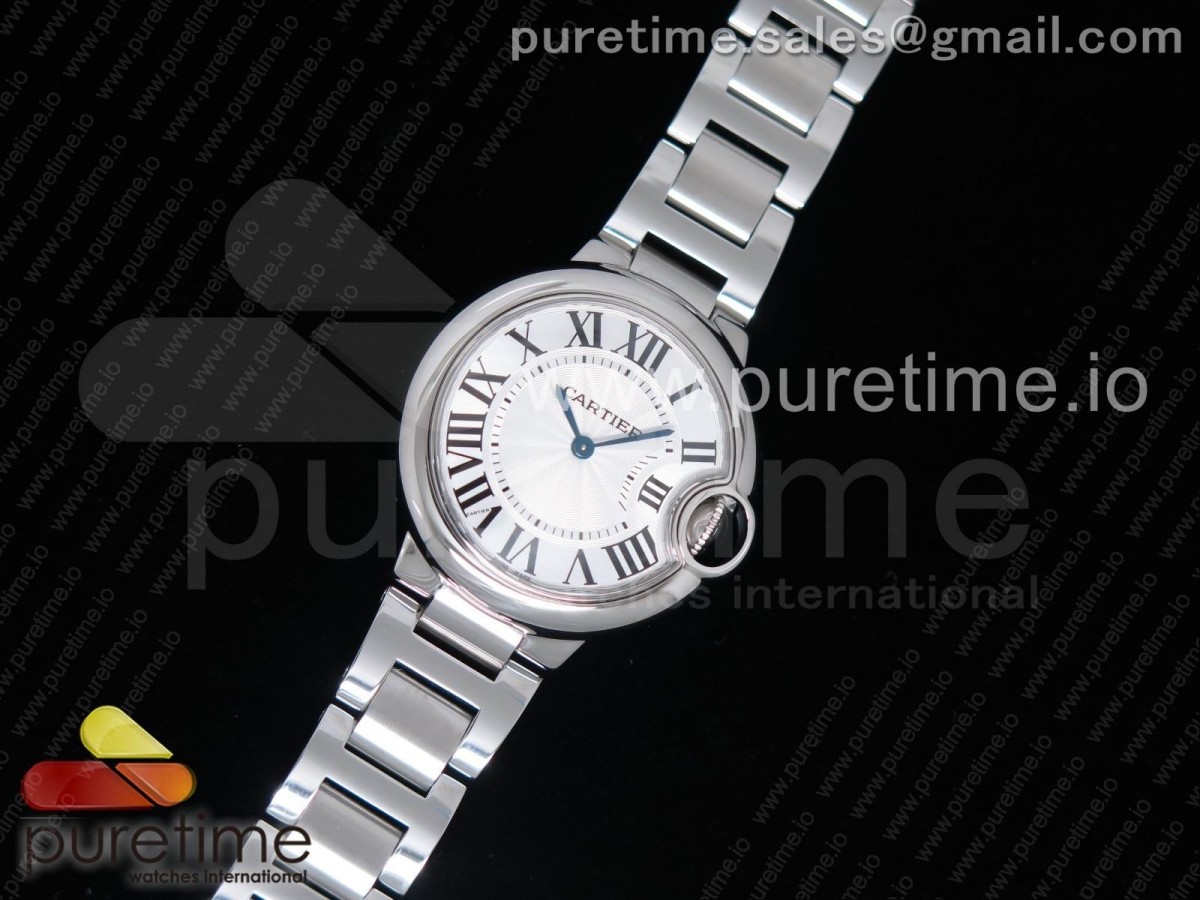 AF공장 까르띠에 발롱블루 33MM / 스틸 Ballon Bleu 33mm SS AF 1:1 Best Edition White Textured Dial on SS Bracelet Jap Quartz