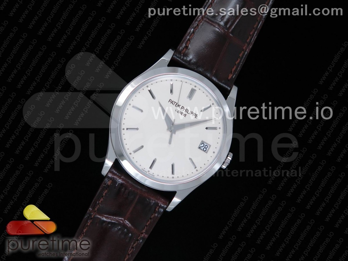 ZF공장 파텍필랍 칼라트라바 Calatrava 5296G SS ZF 1:1 Best Edition Ivory Dial on Brown Leather Strap 324CS (Free box)