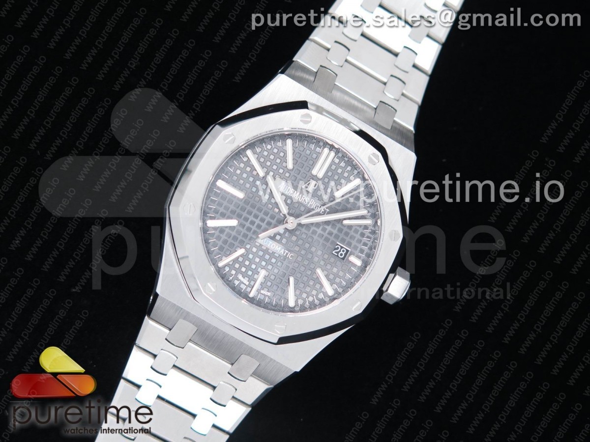 OM공장 오데마피게 로얄오크 41MM 15400 Royal Oak 41mm 15400 SS OMF 1:1 Best Edition Gray Textured Dial on SS Bracelet A3120