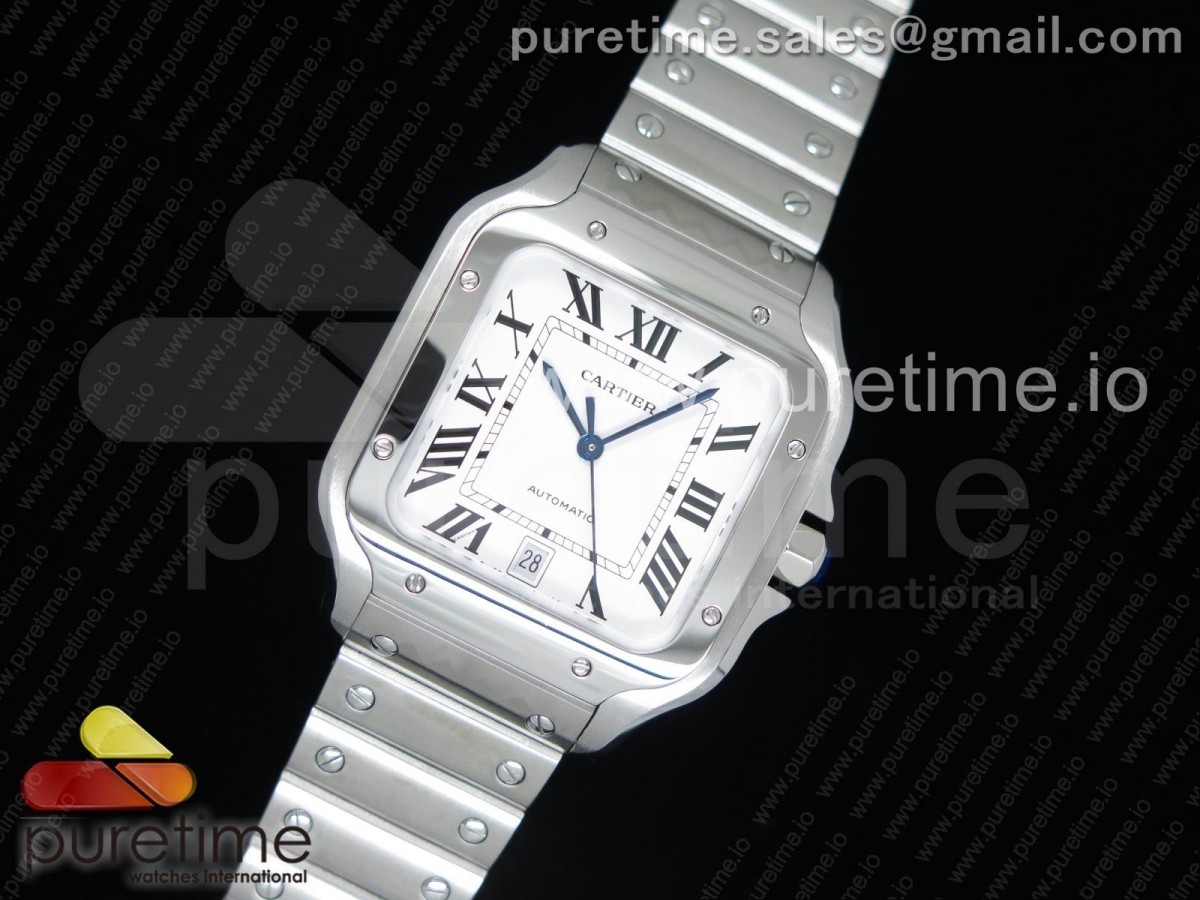 KOR공장 까르띠에 산토스 40MM Santos de Cartier Large 2018 KOR 1:1 Best Edition White Dial on SS Bracelet MIYOTA 9015