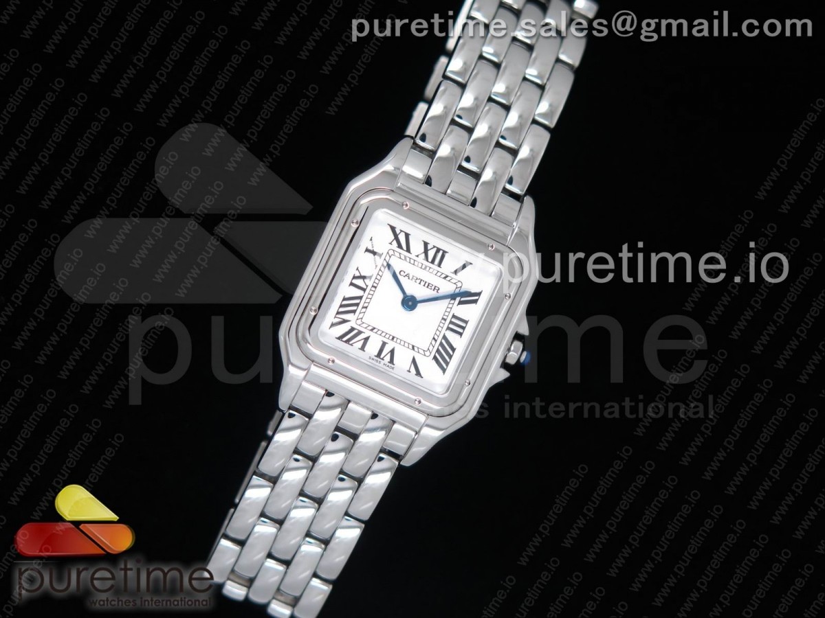 KOR공장 까르띠에 팬더 27MM Panthère Secrete Ladies SS KOR 1:1 Best Edition White Dial on SS Bracelet Ronda Quartz