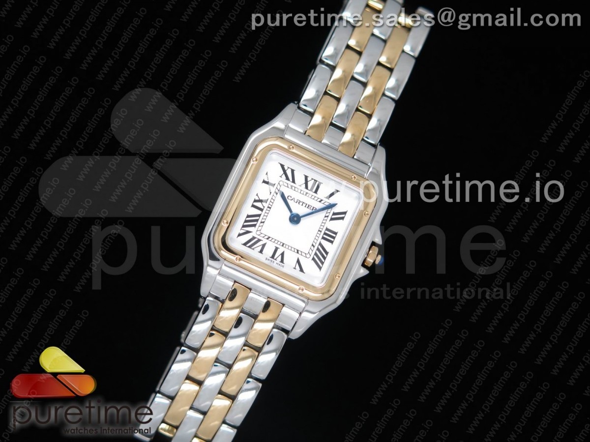 KOR공장 까르띠에 팬더 콤비 27MM Panthère Secrete Ladies SS/RG KOR 1:1 Best Edition White Dial on SS/RG Bracelet Ronda Quartz