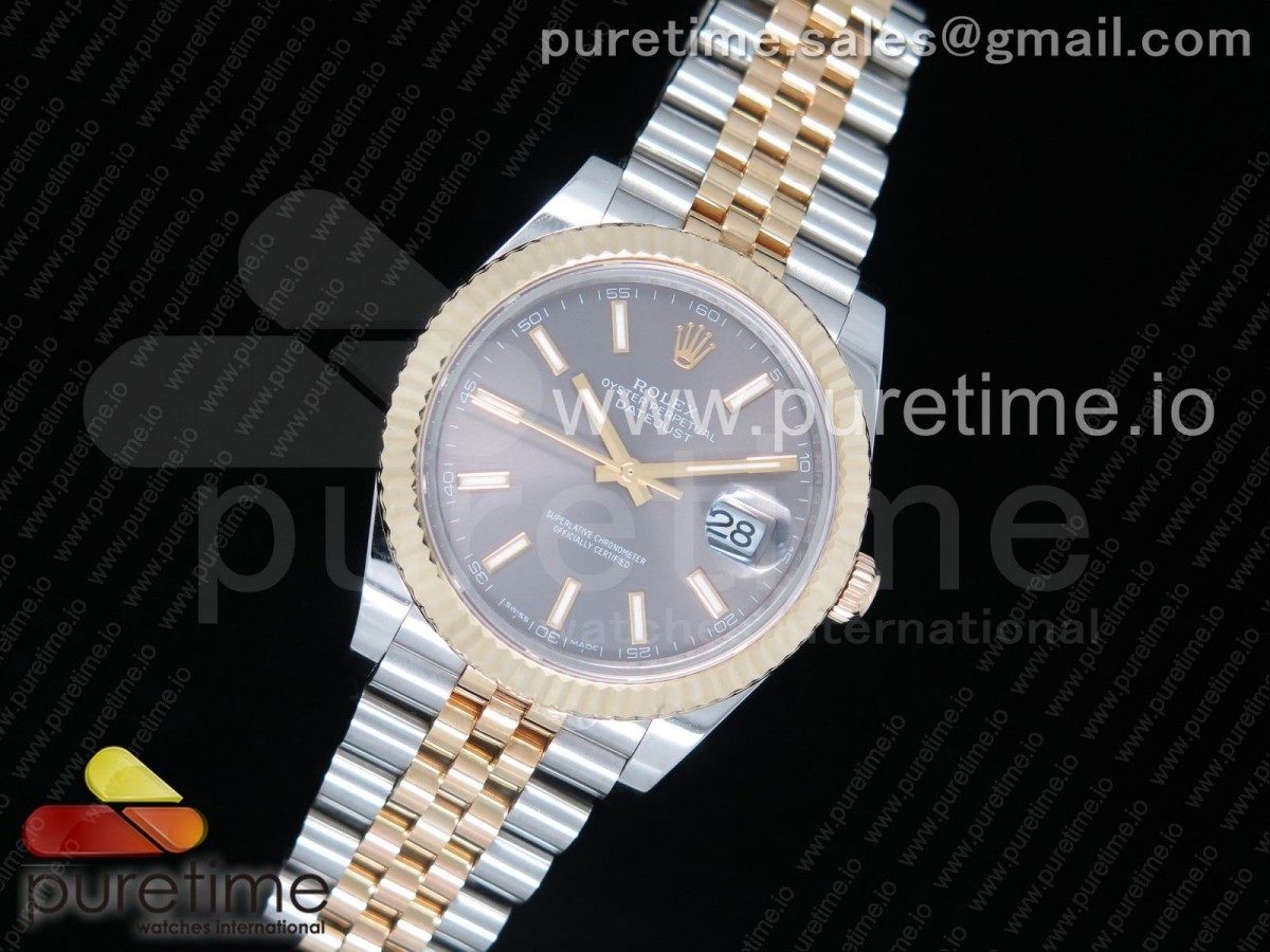 GM공장 데이저스트 41MM 콤비 그레이 바인덱스 포금 DateJust 41 126333 GMF Best Edition YG Wrapped Gray Dial on SS/YG Jubilee Bracelet A2824