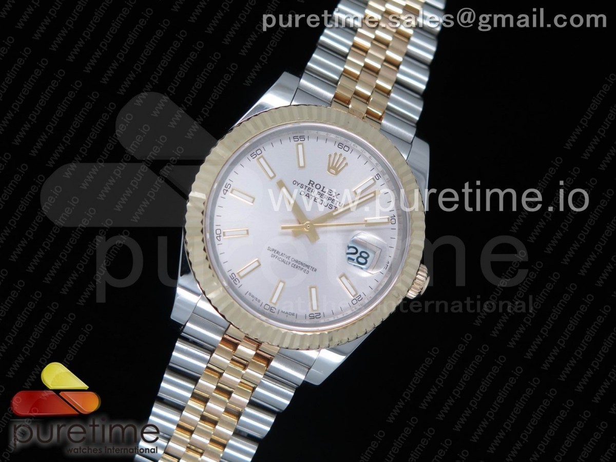 GM공장 데이저스트 41MM 콤비 실버 바인덱스 포금 DateJust 41 126333 GMF Best Edition YG Wrapped Silver Dial on SS/YG Jubilee Bracelet A2824