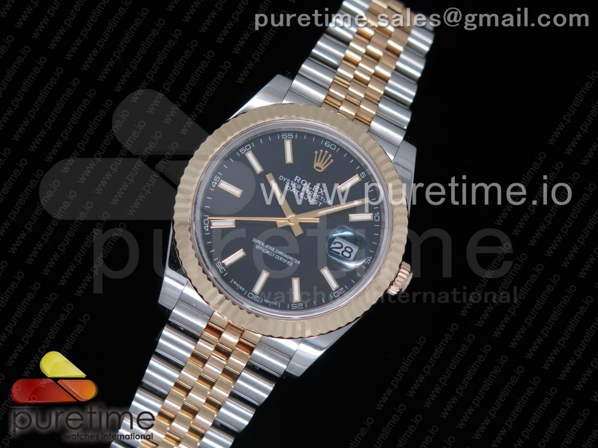 GM공장 데이저스트 41MM 콤비 블랙 바인덱스 포금 DateJust 41 126333 GMF Best Edition YG Wrapped Black Dial on SS/YG Jubilee Bracelet A2824