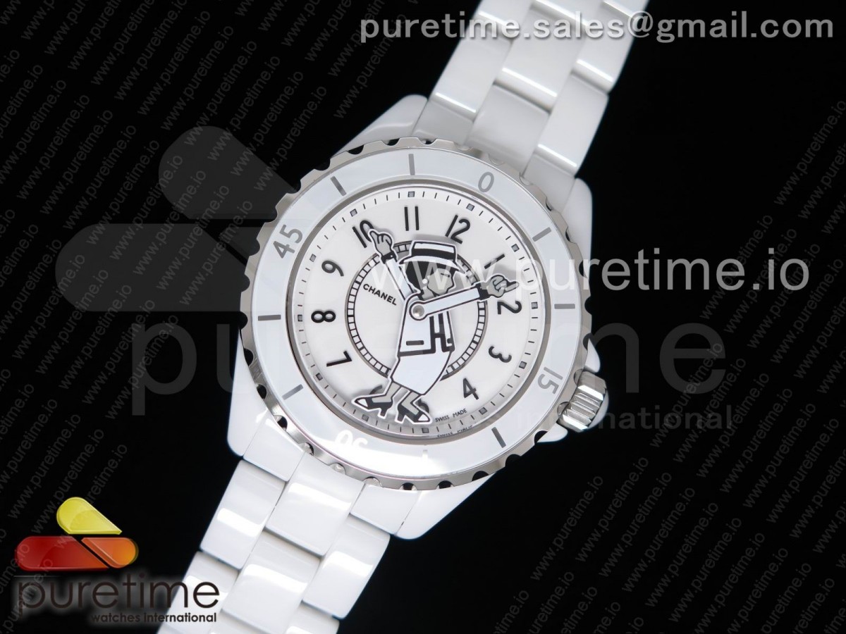 KOR공장 샤넬 J12 38MM J12 Mademoiselle Shanel 38mm KOR 1:1 Best Edition White Korea Ceramic White Dial on Bracelet A2824